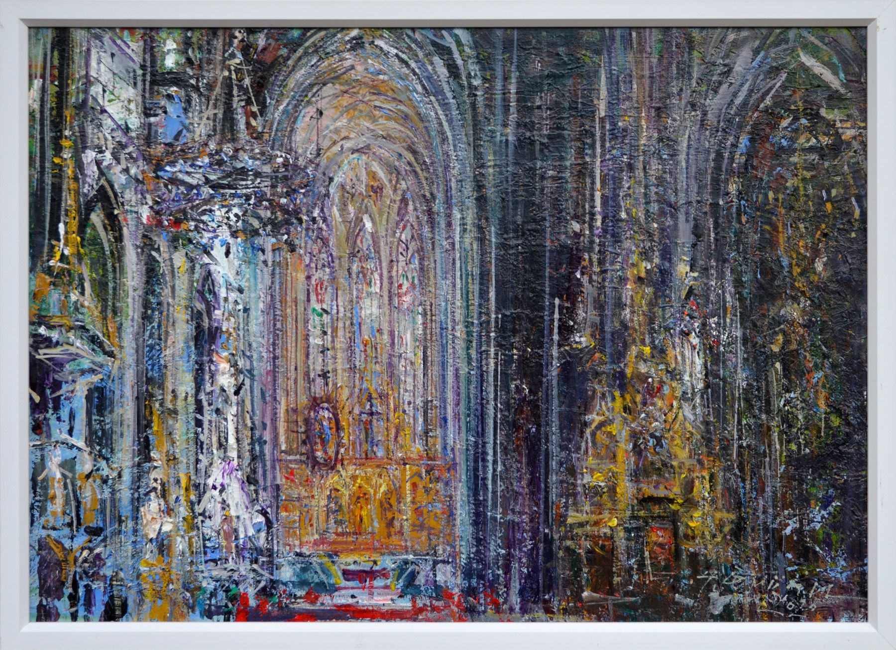 Hubert Čepiššák – Ticho katedrály 1, olejomaľba na plátne, 2020