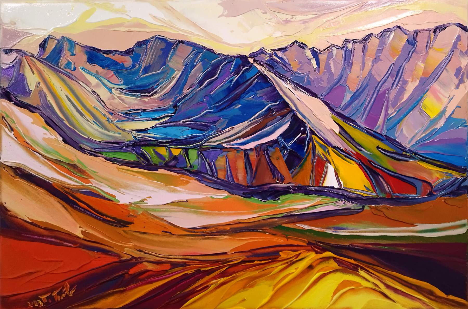 Tomas-Turzak-Kobylia-a-Temnosmrecinska-dolina-akryl-na-platne-a-modelovacia-pasta