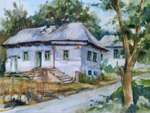 Margita-Resovska-Opusteny-dom-1-akvarel-na-akvarelovom-papieri-galeria-v-presove