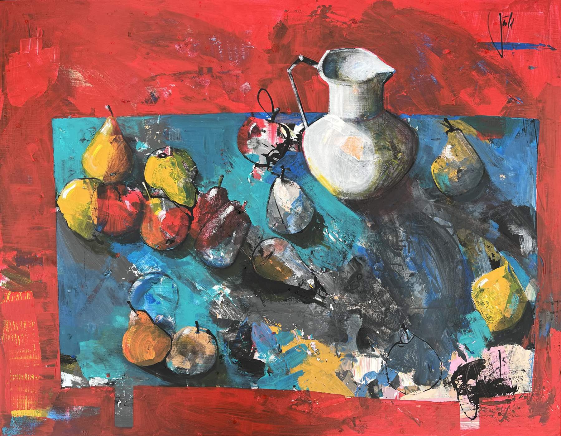 Jonsy-Gall-Hrusky-a-citron-akryl-na-platne-moderne-umenie