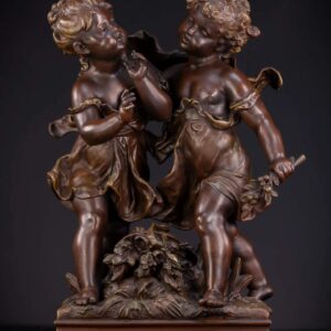 Hippolyte-Francois-Moreau-Dievca-a-chlapec-zaciatok-20.-storocia-starozitnost-bronzova-socha