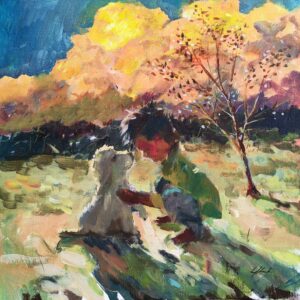 Gabriel-Kurak-Chlapec-a-pes-3-akryl-na-platne-predaj-obrazov