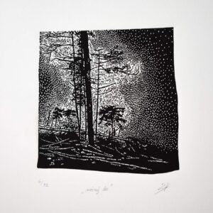 Katarina-Salekova-Nocny-les-linoryt-slavenska-graficka