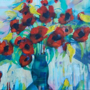 Stano-Barta-Yellow-song-kombinovana-technika-na-platne-predaj-obrazov