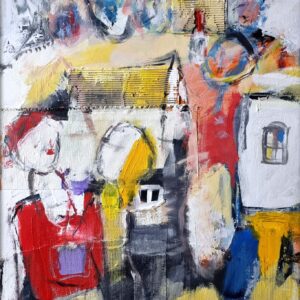 Miroslav-Kotora-Rozhovor-na-dedine-2-akryl-na-platne-umelecke-diela