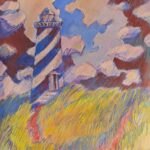 Kam-Pribisova-Majak-v-poli-kombinovana-technika-na-kartone-sucasna-malba