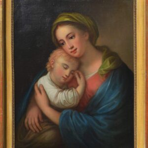 Panna-Maria-s-Jeziskom-olej-na-platne-19.-storocie-starozitnost