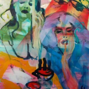 Stano-Barta-Two-coffees-and-two-cigarettes-kombinovana-technika-na-platne